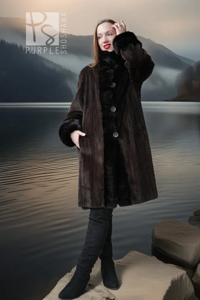 "Velvet Nocturne"- Sheared Mink Elegance with a Hidden Casual Side