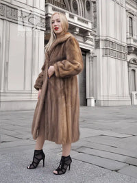 Vintage Pastel Canadian Brown Mink Fur Coat S
