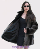 Phantom Sheared Beaver Fur Coat/Bomber M - Purple Shoshana Furs