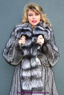 Sensational Solid Silver Fox Canadian Fur Coat 94" Sweep M/L - Purple Shoshana Furs