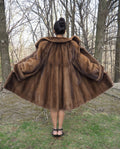 Brand New Luxurious Demi Buff Swing Canadian Mink Fur Coat Stroller L/XL