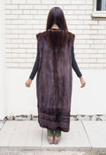 Lunaraine Demi Buff Mahogany Dark Brown Mink Vest Coat Liner M/L