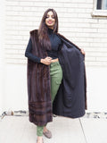 Lunaraine Demi Buff Mahogany Dark Brown Mink Vest Coat Liner M/L