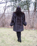 Dark Ranch Female Black Mink Fur Jacket Coat M