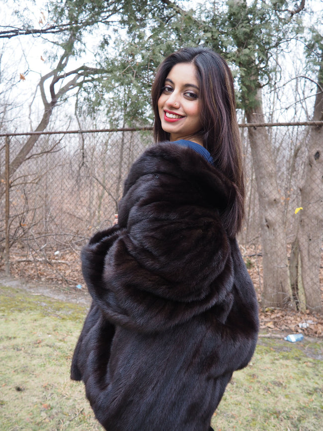 Black mink shop fur jacket