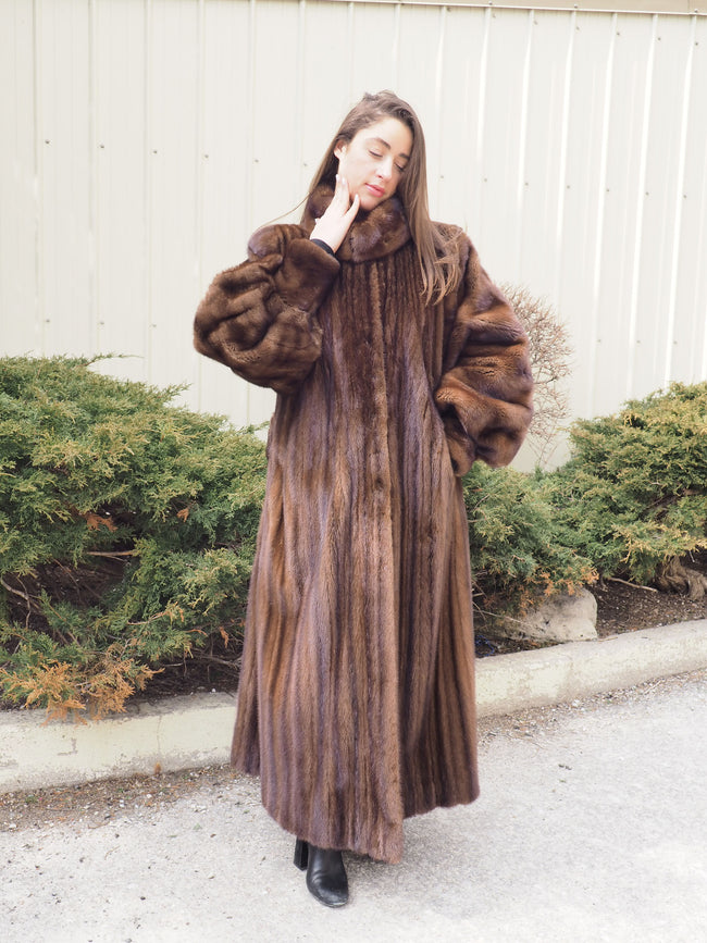 Mink Fur Coat. Real Fur Coat Woman. Full Length Mink Coat. 