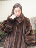 Demi Buff Lunarain Female Mink Fur Jacket Coat L/XL 52" Long