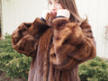 Demi Buff Lunarain Female Mink Fur Jacket Coat L/XL 52" Long