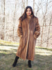 Classic Pastel Brown Mink Fur Coat Stroller Jacket S