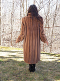 Classic Pastel Brown Mink Fur Coat Stroller Jacket S